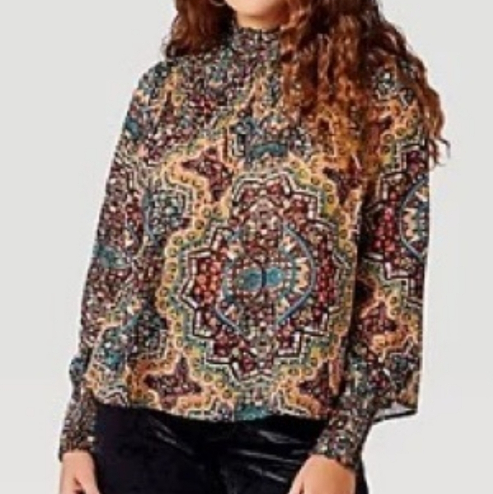 Wrangler Retro Paisley Boho Long Sleeve Blouse